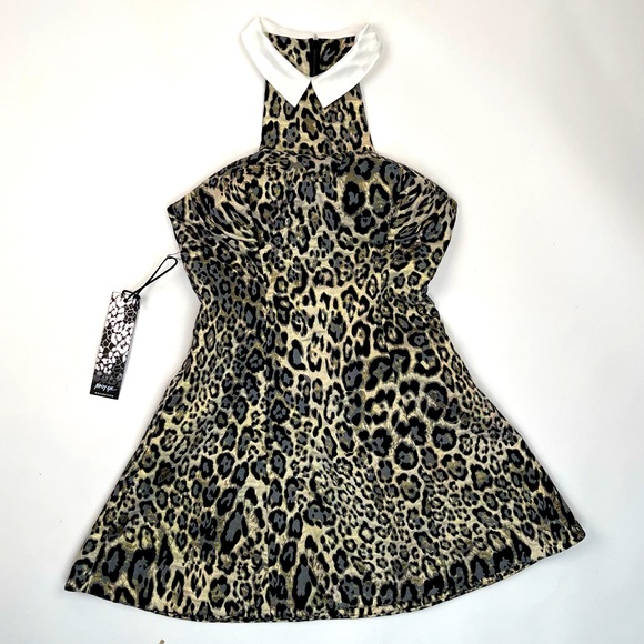 Nasty Gal Dresses & Skirts - Metallic Leopard Collared Dress